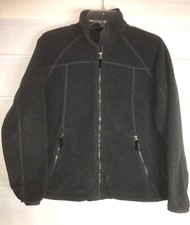 Lands' End Kids Gray Polartec Aircore 200 Zip Front LS Jacket Medium 10-12 EC