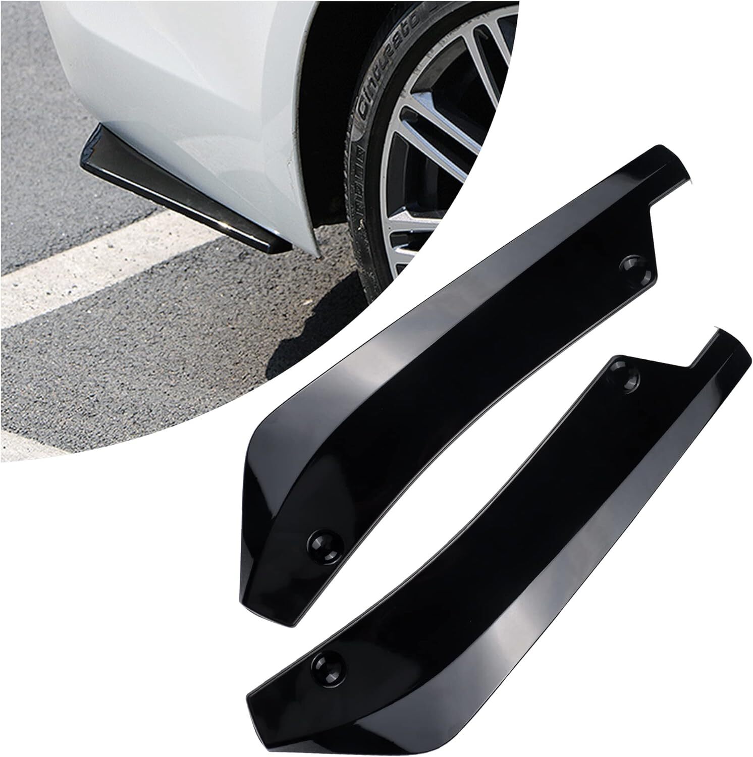 For Chevy Camaro  Front Bumper Lip Spoiler Kit +86.6" Car Side Skirt Glossy
