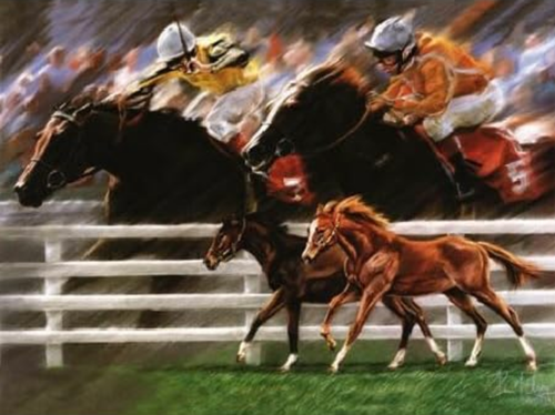 SunsOut High Hopes 500 Piece Jigsaw Puzzle 18"x24" Kim McElroy Horse Racing NIB
