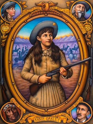 Annie Oakley  18'' x 24'' Print on Canvas