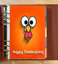Gobble Thanksgiving Fall Cover Set for use w Erin Condren A5 Ring Agenda Binder~