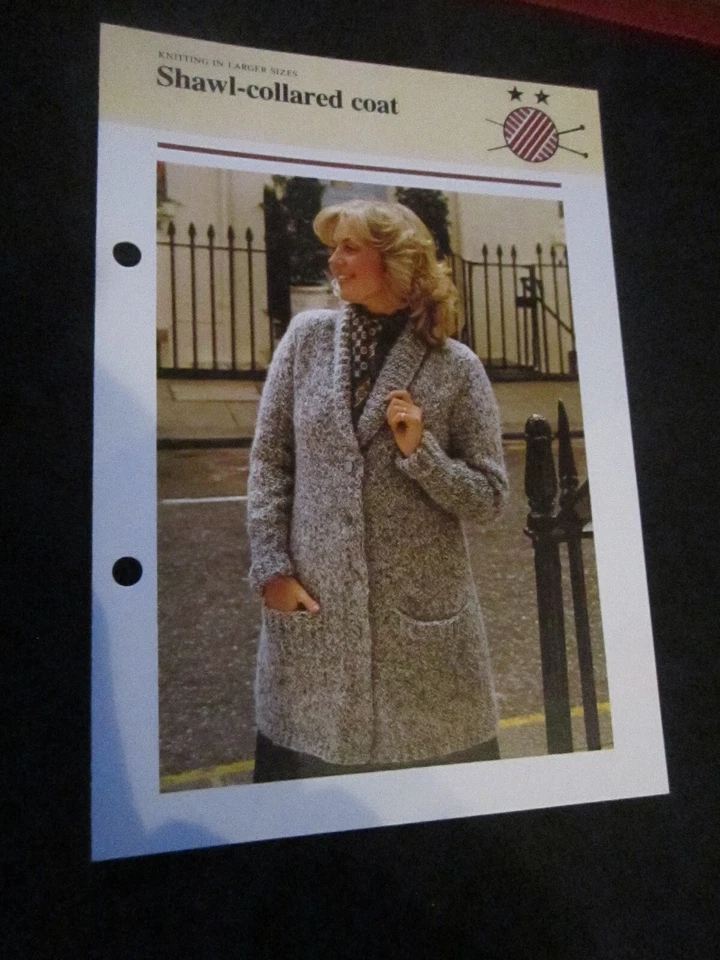 KNITTING PATTERN KNITTING IN LARGER SIZES SHAWL-COLLATED COAT * MUST SEE **** - Image 1 of 1