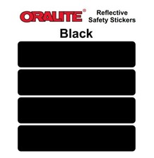 BLACK Reflective Safety Stickers Bike Motorcycle Helmet Car