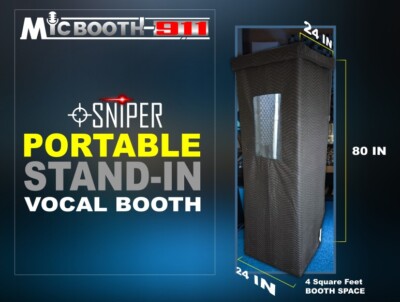 The Ultimate Acoustic Portable Stand-In Vocal Booth  w/ Light & Door 