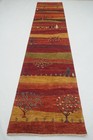 3 x 13 ft Red Landscape Tree of Life Gabbeh Afghan Hand knotted Runner Rug