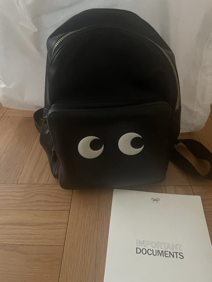 Mochila ANYA HINDMARCH Mini Ojos Cuero Negro Foto 3 de 4
