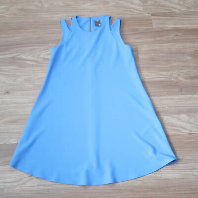 Taylor Dresses Women's Medium Dress Blue Ponte Knit Cut Out Shoulder Summer  | eBay
