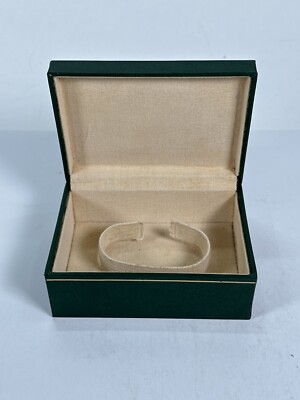 VINTAGE ORIGINAL ROLEX Uhrenbox Gehäuse Grün Holz Leder 06.00.06 250304001yA