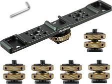 Triple Cold Shoe Bar Hot Shoe Mount Adapter for DSLR Cam Microphone Tripod LED V