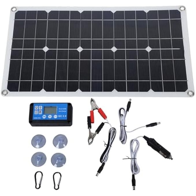 Ockety Kit Pannello Solare 100W 12V con Regolatore 20A - Kit Solare Off-Grid