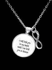 Memorial Necklace I Will Hold You In My Heart Guardian Angel Sympathy Jewelry