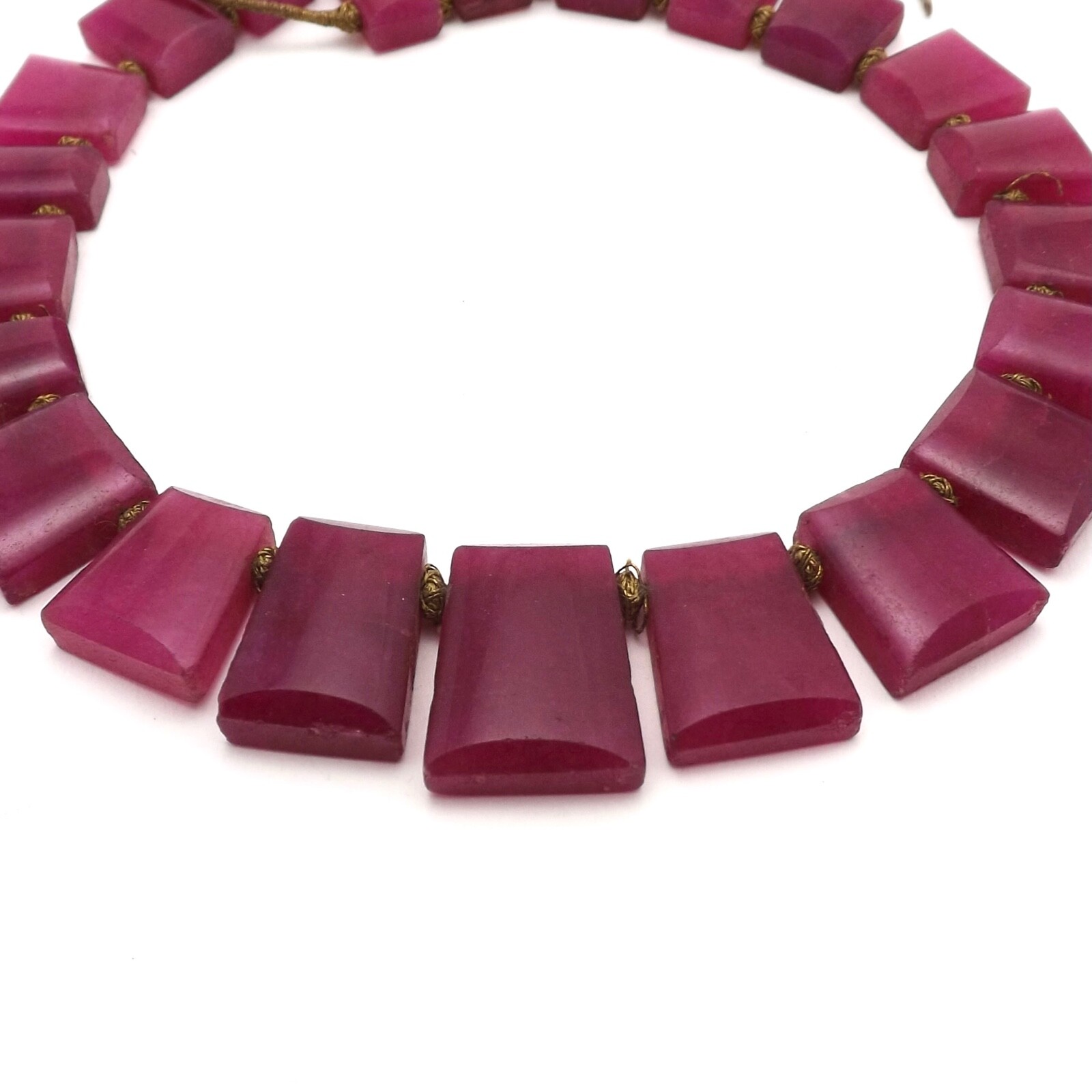 Silver Toggle Strung Indian Ruby Graduated Neckla… - image 4