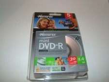 Memorex Mini DVD-R for Camcorders 5 Pack 4X 1.4GB 30min
