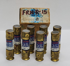 8x FUSETRON FRN-R-15 15A 250V DUAL-ELEMENT TIME-DELAY FUSE MG6-1 