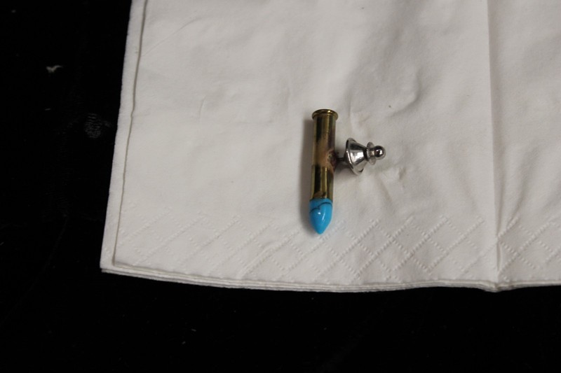 Hand made Turquoise and brass Tie Tack