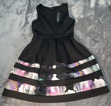 Apt. 9 Classic Little Black Dress - Formal - Wedding w/ Floral Stripes - S - NWT