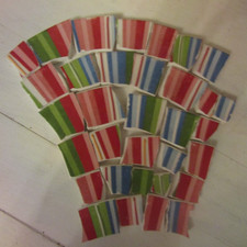 LOT HAND-CUT CERAMIC MOSAIC CHINA PLATE TILES CANDY STRIPED