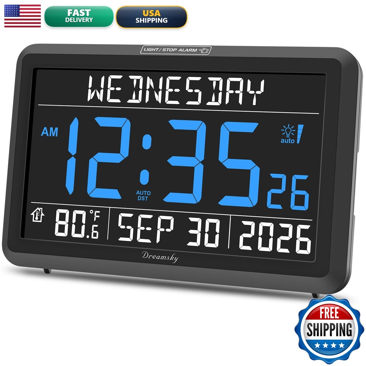 Dream Sky Digital Clock with Date and Day of Week Battery Backup featured image