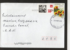 GEEVESTON, Tasmania 7116 postmarked cover dated 16 MAR 2018 + $1 FLOWER stamp +