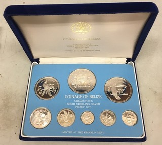 Franklin Mint Solid Sterling Bélize Proof Set 1976 With Box And Papers