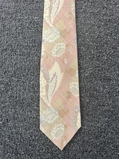 Vintage Polo Ralph Lauren Silk Neck Tie Floral Pastel Pink Hand Made Art USA