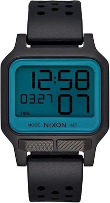 Nixon Unisex Heat Black Blue Sport Chronograph Digital 38mm LCD Watch A1320-5071