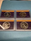 Lot of (4) 1 oz .999 SILVER Round Bullion Coins Coin with H.E. HARRIS & CO. Case