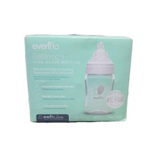 Evenflo Balance Wide-Neck Glass Anti-Colic Baby Bottles - 6oz 3 Pack NEW