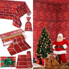 100 Ft x 54 in Red Brick Wall Backdrop Tablecloth Roll with Slide Cutter Phot...