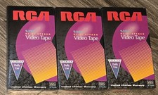 Lot of 3 RCA Blank VHS Video Cassette Tape T-120 6 Hour Brand New Sealed