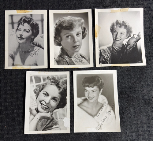 Vintage Hollywood 4x5" Karten VG-/VG Ava Gardner Debbie Reynolds Jenet Leigh LOT - Bild 1 von 2