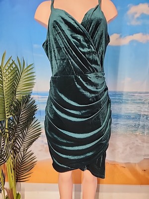 Nwt Grace Karin Dark Green Velvet Fit & Flare Dress Size Extra Large | eBay