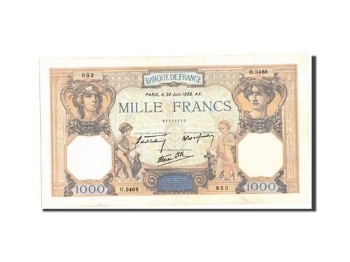 [#210526] Biljet, Frankrijk, 1000 Francs, 1 000 F 1927-1940 ''Cérès et Mercure'' - Afbeelding 1 van 2