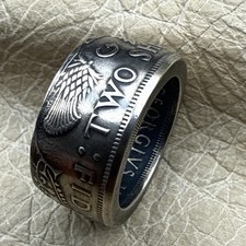 Coin Ring Made from an authentic 1961 United Kingdom Two Shilling coin