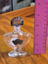 Vintage Shalimar Guerlain crystal 3 3/4" empty perfume bottle w/ stopper