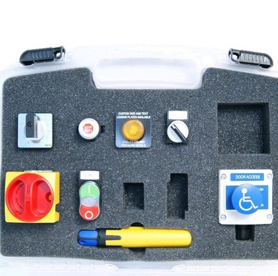Baco Controls   Assorted Switches & Components   Incomplete Sample Case READ