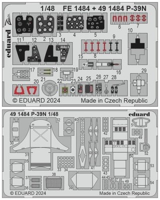 Eduard 1/48 P-39N Airacobra Photoetch Color Interior/Exterior Arma Hobby 491484