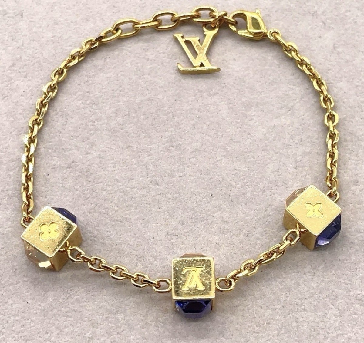 Louis Vuitton Gamble Gold Swarovski Cube Gamble Bracelet | eBay