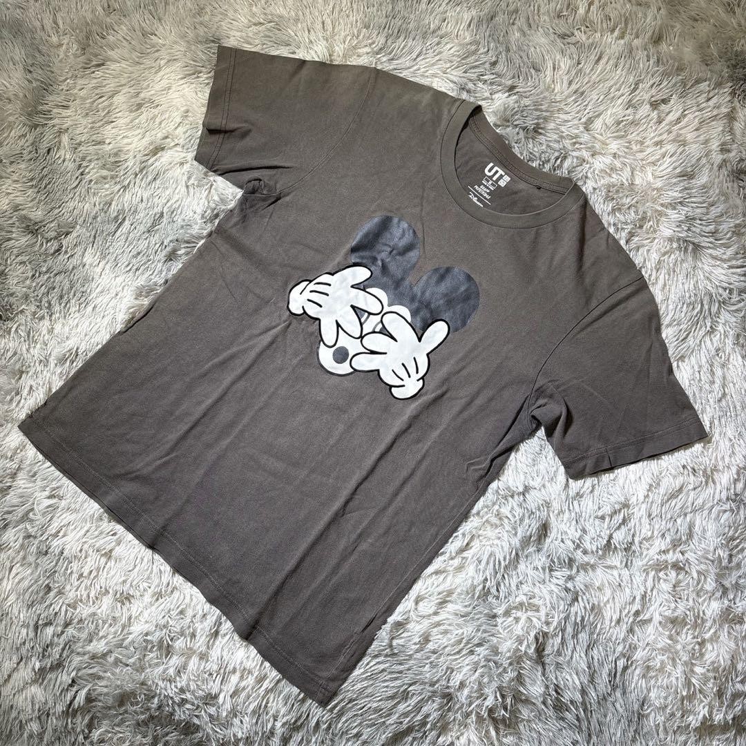 UNIQLO Mickey Mouse Print Short Sleeve T Shirt Mens M Size Cotton Tee