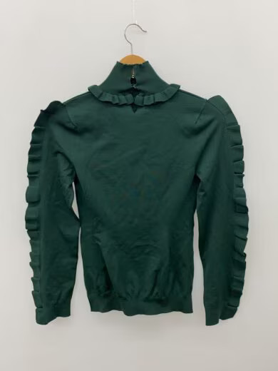 FENDI/Knit sweater (thin)/Size 38/Cashmere/GRN/Solid/FZZ852/Ruffle thumbnail 2