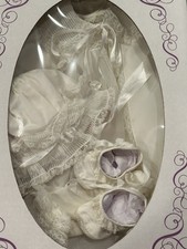 Stunning Vintage Heirloom Christening Set 7 Pieces w/Memory Box