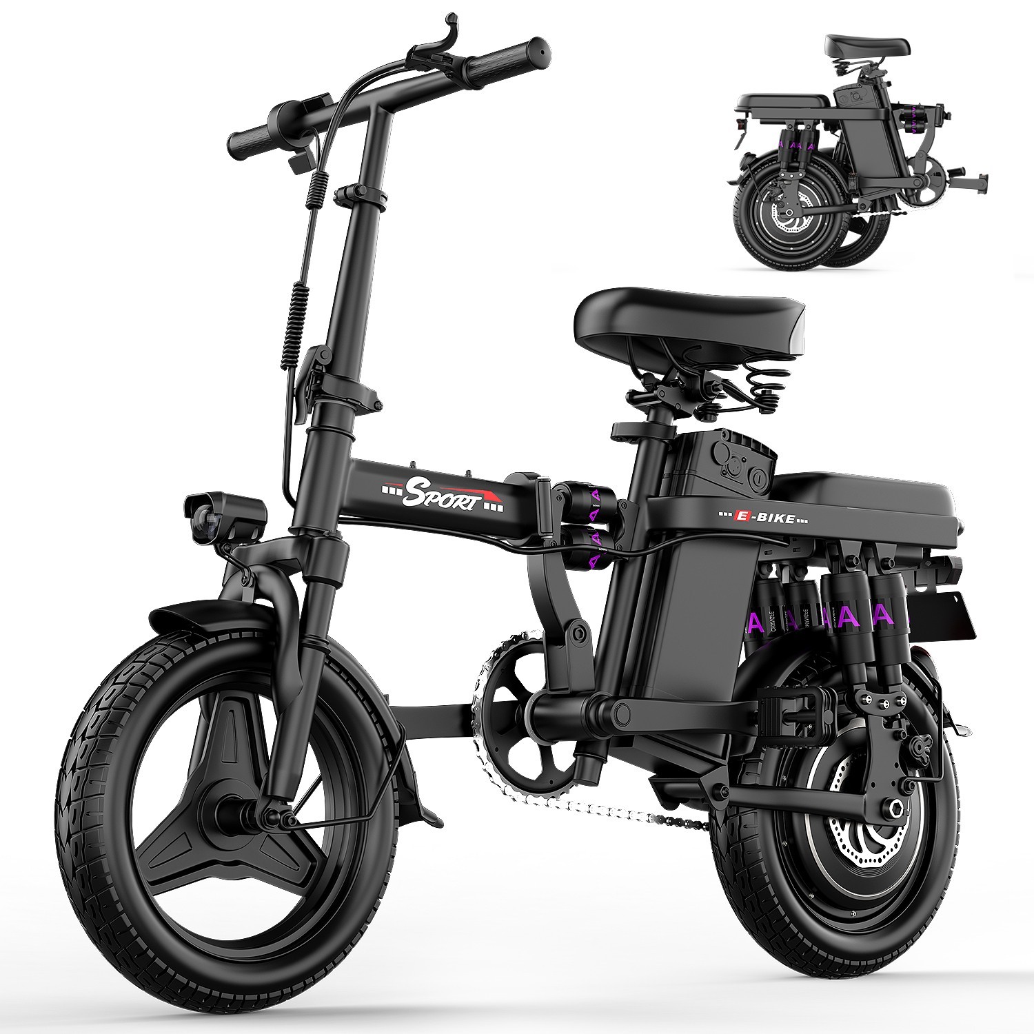 Electric Bike for Adults and Teens 1500 W 30 MPH Compact Commuter Folding E-bike
