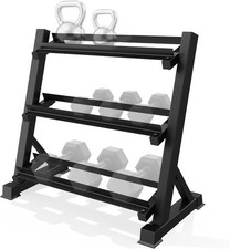 3-Tier Dumbbell Rack Multilevel Weight Storage Organizer for Home Gym
