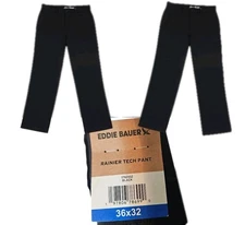 NEW Eddie Bauer Men's Rainier Tech Pant in Black 36x32 NWT Hiking Commuter