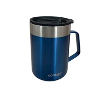 Contigo Streeterville Desk Mug 14 oz Stainless Steel Blue Splash Proof Lid