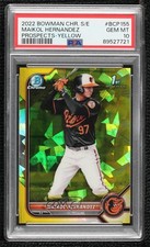 2022 Bowman Chrome Sapphire Edition Yellow 34/50 Maikol Hernandez PSA 10 3d7