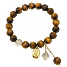Feng Shui Handmade Tiger Eye Bead Bracelet calm balance and protection