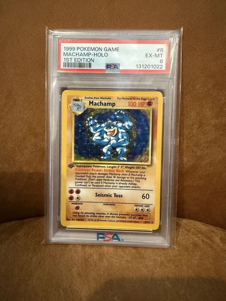 1999 POKEMON BASE SET 1ST EDITION #8 MACHAMP-HOLO PSA 6 - Image 3 of 3