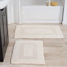 Bathroom Rugs - 2-Piece Cotton Bathroom Mat Set - Machine Washable Bath Mats ...
