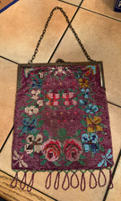 Antique Micro Beaded Floral Purse 6